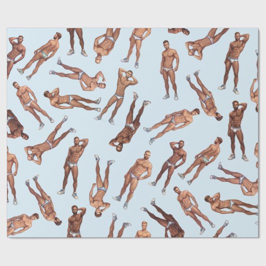 Papier Cadeau Posing Hunks Pattern (Plat)
