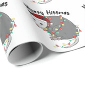 Papier Cadeau Possum Eat Trash Christmas Lights Merry Hissmass (Coin rond)