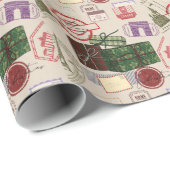 Papier Cadeau Postage christmas (Coin rond)