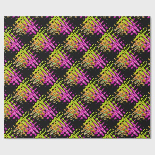 Papier Cadeau Poster d'art Abstrait Neon Glitch Imprimer (Plat)