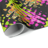 Papier Cadeau Poster d'art Abstrait Neon Glitch Imprimer (Coin rond)