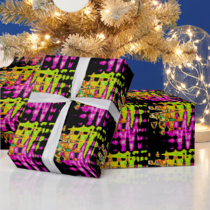 Papier Cadeau Poster d'art Abstrait Neon Glitch Imprimer