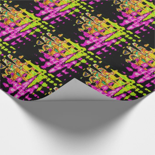 Papier Cadeau Poster d'art Abstrait Neon Glitch Imprimer (Coin)
