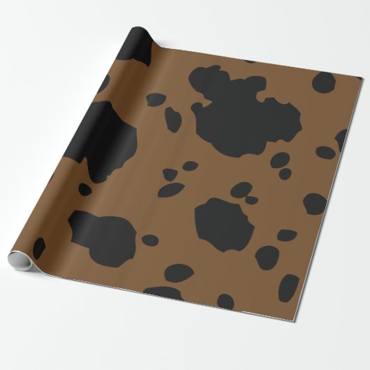 Papier Cadeau Poster de animal Brown Et Black Cow Spots (Déroulé)