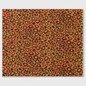 Papier Cadeau Poster de animal de léopard d'Orange (Plat)