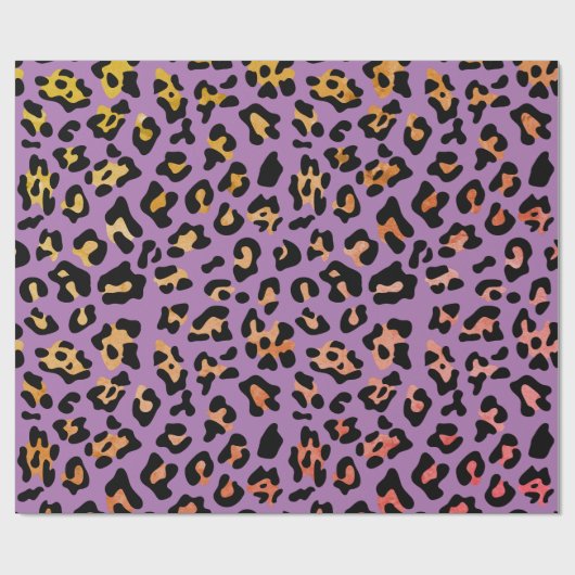Papier Cadeau Poster de animal de léopard mauve (Plat)