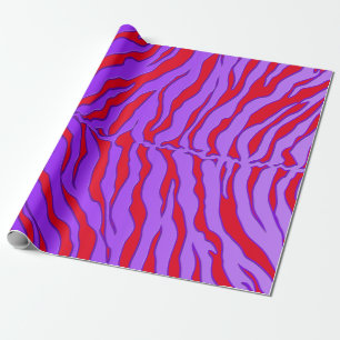 Papier Cadeau Poster de animal De Tiges Rouge Et Violet