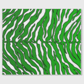 Papier Cadeau Poster de animal De Tigre Blanc Et Vert (Plat)