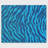 Papier Cadeau Poster de animal De Tigre Bleu Et Turquoise (Plat)