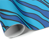 Papier Cadeau Poster de animal De Tigre Bleu Et Turquoise (Coin rond)