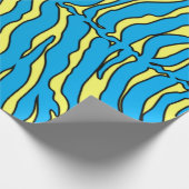 Papier Cadeau Poster de animal De Tigre Jaune Et Turquoise (Coin)