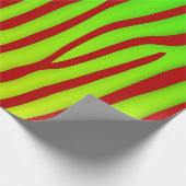 Papier Cadeau Poster de animal des rayures rouges et citron vert (Coin)