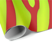 Papier Cadeau Poster de animal des rayures rouges et citron vert (Coin rond)