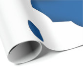 Papier Cadeau Poster de animal Des Spots De Vache Blancs Et Bleu (Coin rond)