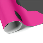 Papier Cadeau Poster de animal Des Spots De Vache Rose Et Noir (Coin rond)