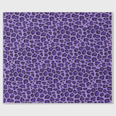 Papier Cadeau Poster de animal léopard élégant motif violet viol (Plat)