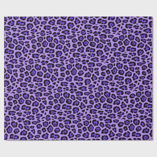Papier Cadeau Poster de animal léopard élégant motif violet viol (Plat)