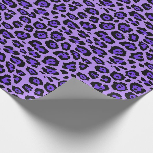 Papier Cadeau Poster de animal léopard élégant motif violet viol (Coin)