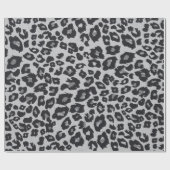 Papier Cadeau Poster de animal léopard noir gris (Plat)