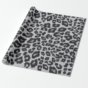 Papier Cadeau Poster de animal léopard noir gris