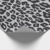 Papier Cadeau Poster de animal léopard noir gris (Coin)