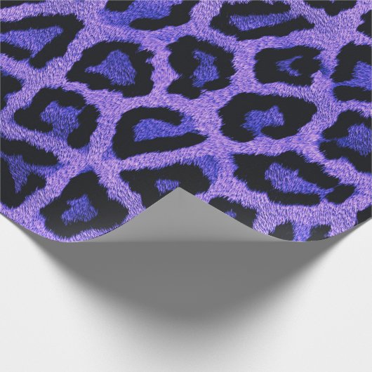 Papier Cadeau Poster de animal Léopard Noir Violet (Coin)
