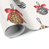 Papier Cadeau Poster de animal Noël Ornements Motif Design (Coin rond)