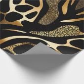 Papier Cadeau Poster de animal noir et or (10) (Coin)