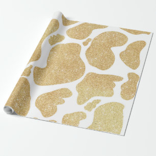 Papier Cadeau Poster de animal simple blanc or gros points de va
