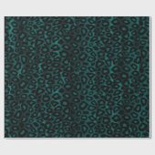 Papier Cadeau Poster de animal turquoise foncé de léopard (Plat)