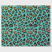 Papier Cadeau Poster de animal Turquoise Leopard (Plat)