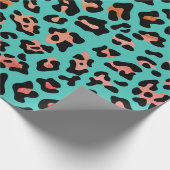 Papier Cadeau Poster de animal Turquoise Leopard (Coin)