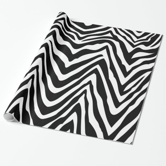 Papier Cadeau Poster de animal Zebra noir et blanc (Déroulé)