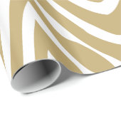 Papier Cadeau Poster de animal Zebra Or et Blanc (Coin rond)