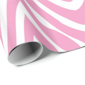 Papier Cadeau Poster de animal Zèbre rose et blanc (Coin rond)