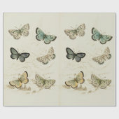 Papier Cadeau Poster des papillons vintages (Plat)