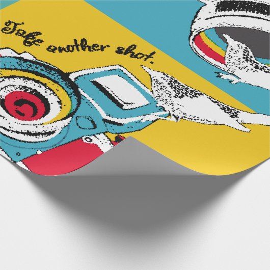 Papier Cadeau Poster lumineux dans le style pop art avec image o (Coin)