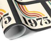 Papier Cadeau poster vintage de bande rétro 1975 (Coin rond)