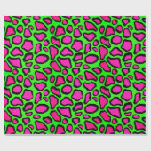 Papier Cadeau Posters de animaux Safari Neon - Vert & Rose (Plat)
