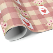 Papier Cadeau Pot de fleurs en bocal Mason de ferme rustique TMF (Coin rond)