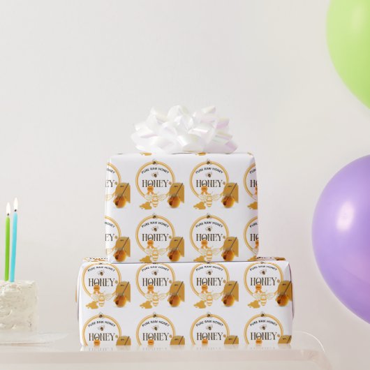 Papier Cadeau Pot de miel Abeille à miel Nid d'abeille Apiary (Cadeaux de fête)