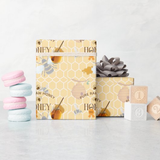 Papier Cadeau Pot de miel abeille miel ruche Apiculture (Baby Shower)
