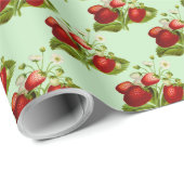 Papier Cadeau Pot de thé personnalisé à la fraise (Coin rond)