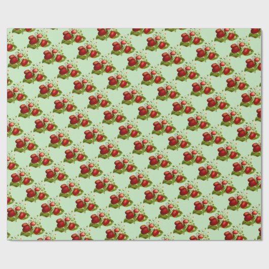 Papier Cadeau Pot de thé personnalisé à la fraise (Plat)