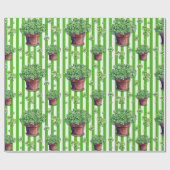 Papier Cadeau Pot de Trèfle Mignon Vert Kelly St. Patrick Day (Plat)