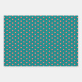 Papier cadeau Pot Polka Coral turquoise (Devant)