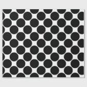 Papier Cadeau Pot Polka (noir et blanc) personnalisable (Plat)