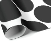 Papier Cadeau Pot Polka (noir et blanc) personnalisable (Coin rond)