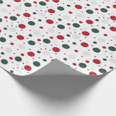 Papier Cadeau Pot traditionnel rouge et vert de Noël (Coin)