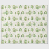 Papier Cadeau Pot Vert Et Blanc & Cadeaux Plaid, Point (Plat)